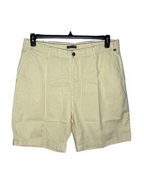 Nautica Men’s 38W Yellow Chino Shorts Flat Front Cotton Casual Golf Summer
